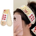 thumbnail image 2 of Delicate Floral Pattern Hair Band Secure Fixing Bangs Soft Fabric Hair Organiser Headdress For Active Lifestyle, 2 of 11