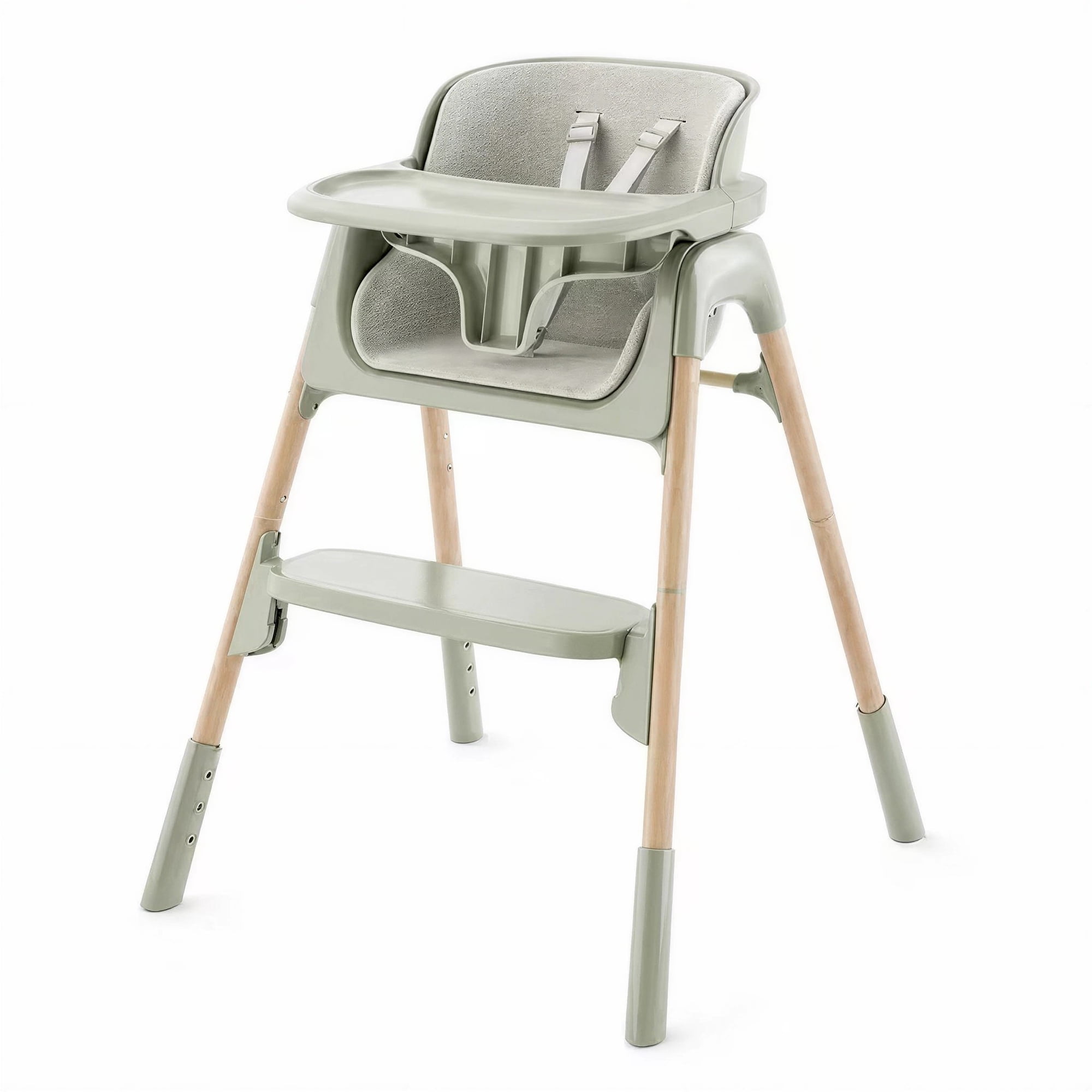 4-in-1 Baby Feeding Chairs with Detachable Dishwasher Tray for Babies and Toddlers Easy Clean High Chair Green