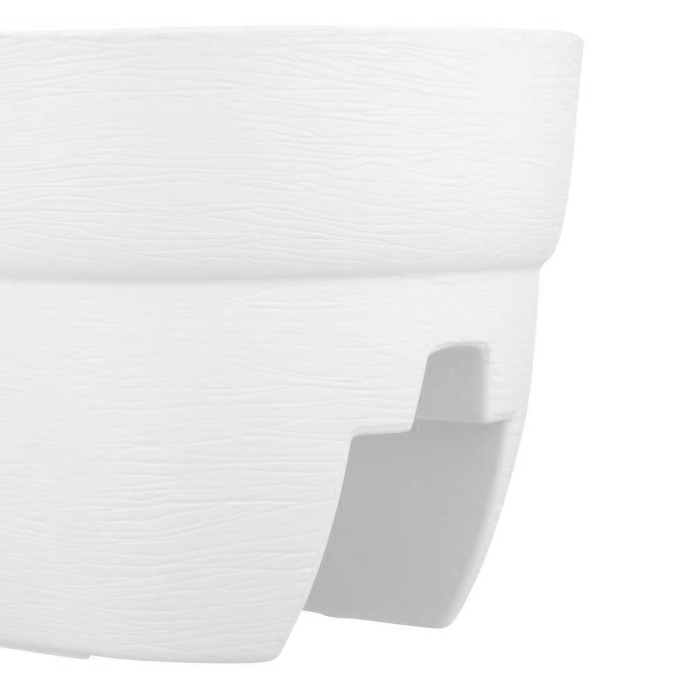 Bloomers Self-Watering Rail Planter Grow Box - 24 Inch Weatherproof Resin Planter for Up to 6 Inch Railings - White