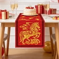 thumbnail image 6 of Tuvgenk Linen New Year Table Runners Red Table Runners 72.1 x 13 inch for New Year Indoor Home Decor, 6 of 6