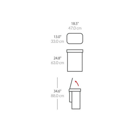 simplehuman 58 Liter Rectangular Sensor Can with Voice and Motion Control, Brushed Stainless Steel - Brushed Stainless Steel