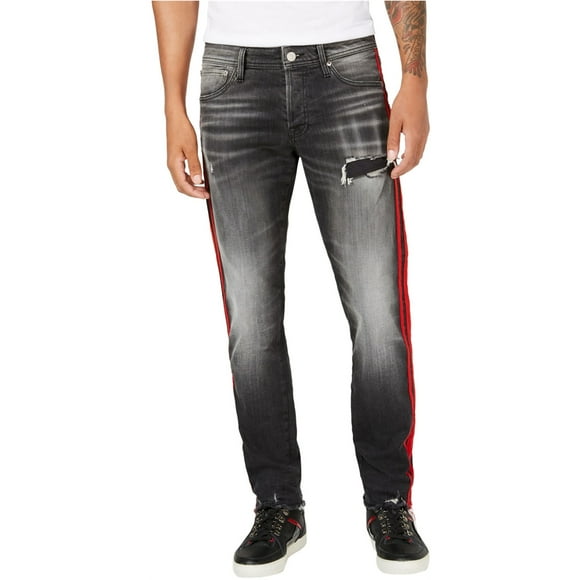 Jack & Jones Jeans Glenn Slim Fit pour Hommes, Noir, 33W x 32L