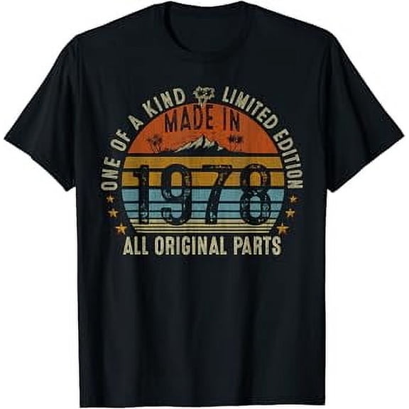 45th Birthday Gifts Men Women Vintage 1978 Original Parts T-Shirt