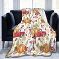 thumbnail image 4 of Fall Throw Blanket Red Truck Maple Leaves Orange Pumpkin Autumn Harvest Fleece Fuzzy Gifts Blanket Soft Cozy Warm Flannel Plush Blanket Decor for Home Couch Sofa Bed Chair Dorm 60''''X80'''', 4 of 4