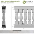 thumbnail image 2 of Ekena Millwork 38"H x 12'L Fiberthane Oxford Unassembled Balustrade Railing Kit, Style N (7 5/8" On-Center Spacing to Pass 4" Sphere Code), 2 of 6