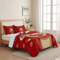 thumbnail image 5 of Twin Quilt Set 68''x86'', Merry Christmas Lightweight Summer Bedspread Coverlet Set with 2 Pillow Shams, Red Winter Xmas Cartoon Deer Snowflake Breathable All Season Quilt Bedding for Dorm/Bedroom, 5 of 9