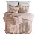 thumbnail image 3 of Sieno 4pc Queen Comforter Set, Pink Faux Fur, Micro Mink Backing, 3 of 6