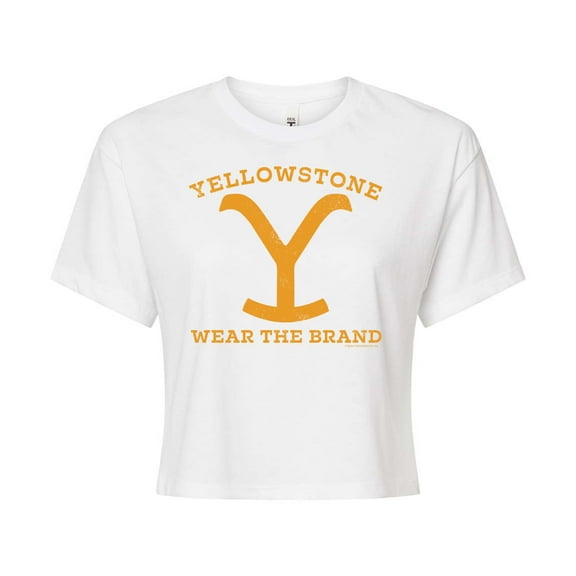 Yellowstone - Wear The Brand Y - Juniors Cropped Cotton Blend T-Shirt
