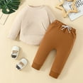 thumbnail image 2 of Kogui Trendy Clothes for Girls Winter Toddler Girl Clothes 2 Piece Outfits Fashion Sweatshirts+Sweatpants Long Sleeve Clothing Set Size 12 18 Months (Brown,12-18 Months), 2 of 5