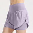 thumbnail image 2 of Arnsht 2 in 1 Athletic Shorts for Women Biker Underneath Running Shorts High Waisted Gym Workout Short with Side Pockets Purple M, 2 of 4
