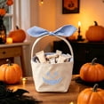 thumbnail image 7 of Twfbrm Halloween Trick or Treat Candy Bags, Buffalo Plaid Fabric Goodie Baskets with Handle and Bow, Portable Handheld Pumpkin Snack Pails, Large Capacity Reusable Tote Bags for Party Favors, 7 of 7