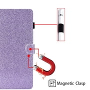 Dteck Smart Case for Amazon Kindle Fire HD 8 10th Generation HD8 Plus (2020 Released) 8-inch,Bling Glitter Magnetic Leather Card Holder Wallet Kickstand Automatic wake/sleep Cover,Purple