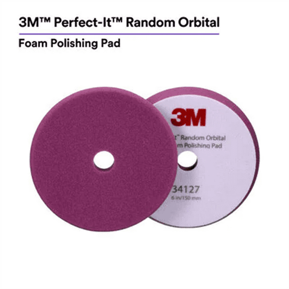 3M Perfect-It™ Random Orbital Foam Polishing Pad 34127, 6 Inch (150 mm), Purple, 2 Pads/Bag