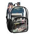 thumbnail image 3 of Iauyy Clear Backpack Heavy Duty PVC Transparent Backpack for College Workplace, Vintage Flag Sea-fish, 3 of 8