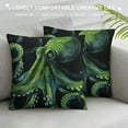 thumbnail image 3 of ONETECH Octopus Throw Pillow Covers Octopus Pillow Covers, Ocean Animal Decorative Pillow Covers for Home Bed Sofa Couch, Sealife Ocean Life Cushion Cases, Black Green, 3 of 5