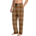 thumbnail image 3 of Txeol Plaid Pajama Pants for Men Straight Leg Lounge Pants Cotton Comfy Pj Bottoms with Pockets Sleepwear Christmas Gifts,Khaki,XXL, 3 of 7
