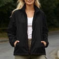 thumbnail image 4 of Zpanxa Winter Jackets for Women Waterproof Zip Up Rain Jacket Long Sleeve Windbreaker Solid Color with Pockets Lightweight Outdoor Casual, 4 of 8