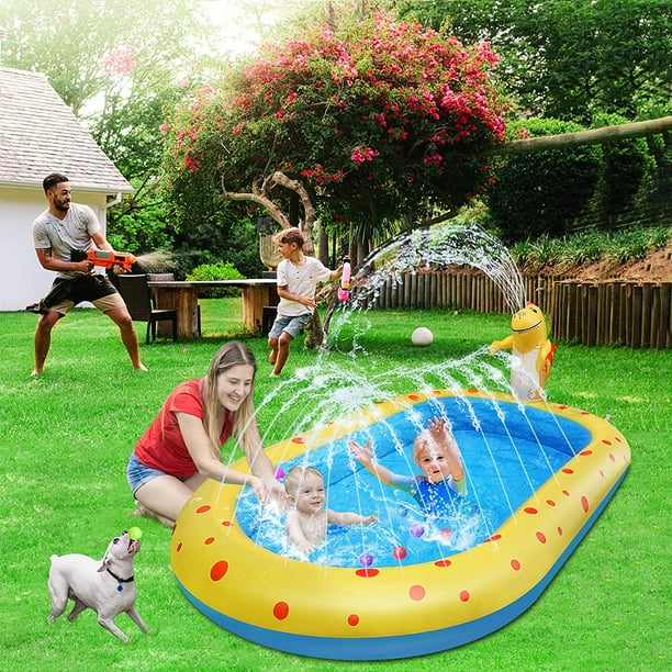 Splash Pad Sprinkler Pool for Kids 3 in 1 Baby Toddlers Wading Pool Outdoor Water Toys Inflatable Kiddie Pool for 1 12 Year Old BoysGirls Summer Toy