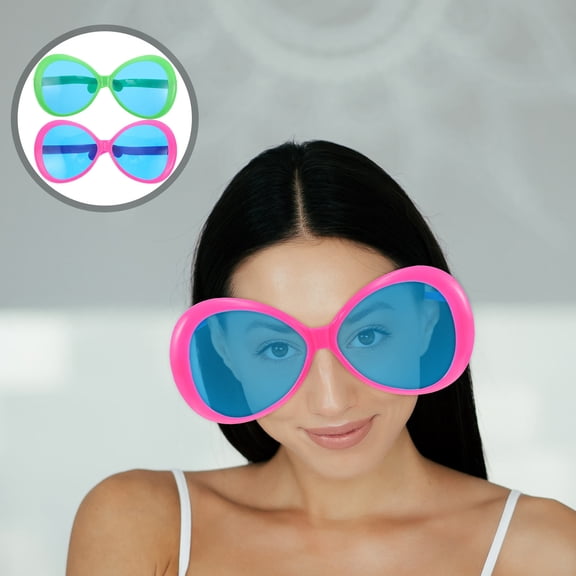 MLINS 2 Pcs Hawaiian Funny Eyeglasses Giant Sunglasses Pool Party