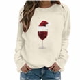 thumbnail image 5 of Sakmal Crew Neck Womens Christmas Sweatshirts Beige Tops Graphic Cute Sweatshirt for Women, 5 of 5