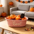 thumbnail image 6 of Halloween Basket 3D Embroidered BOO! Pumpkin Tote, Durable Polyester Candy Basket with Spooky Lettering for Party Decor, Gift Storage and More by OVFUIZ, 6 of 7