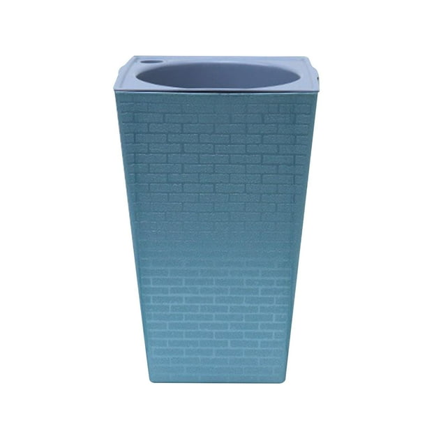 Maceta de PP con sistema de riego automático, diseño elegante para plantas de interior. Plata antigua