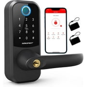 Smart Fingerprint Door Lock, SMONET Keyless Entry Door Lock with Keypad, Biometric Front Door Lock, Handle Reversible, Electronic Bluetooth Lock For Airbnb Home Apartment, Smart Digital Lock