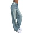 thumbnail image 2 of XQYLOS Girls Wide Leg Jeans High Waisted Baggy Denim Pants, Cute Casual Streetwear Trousers for Teens 13-16Y with Pockets Fashion Style, 2 of 8