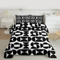 thumbnail image 2 of Homewish Fashion Minimalst Adult Bedding Comforter Set, Black White Square Cycle Twin Comforter Sets, Modern Abstract Reversible Bedding Set, Lightweight Room Decor, 2 Pieces, 2 of 8