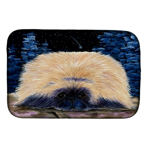 Starry Night Pekingese Dish Drying Mat