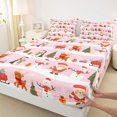 thumbnail image 4 of Feelyou Kawaii Santa Claus Bed Sheets, Christmas Snowman King Sheets, Reindeer Penguin Animal Sheet Set, Lightweight Room Decor, 4pcs, 4 of 7