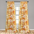 thumbnail image 2 of Palm Trees Window Curtains, Summer Colors Chill Silhouettes of Exotic Monstera Woods Hawaii Print, Lightweight Decor 2-Panel Set with Rod Pocket, Pair of - 28"x84", Burnt Orange Mustard, by Ambesonne, 2 of 3