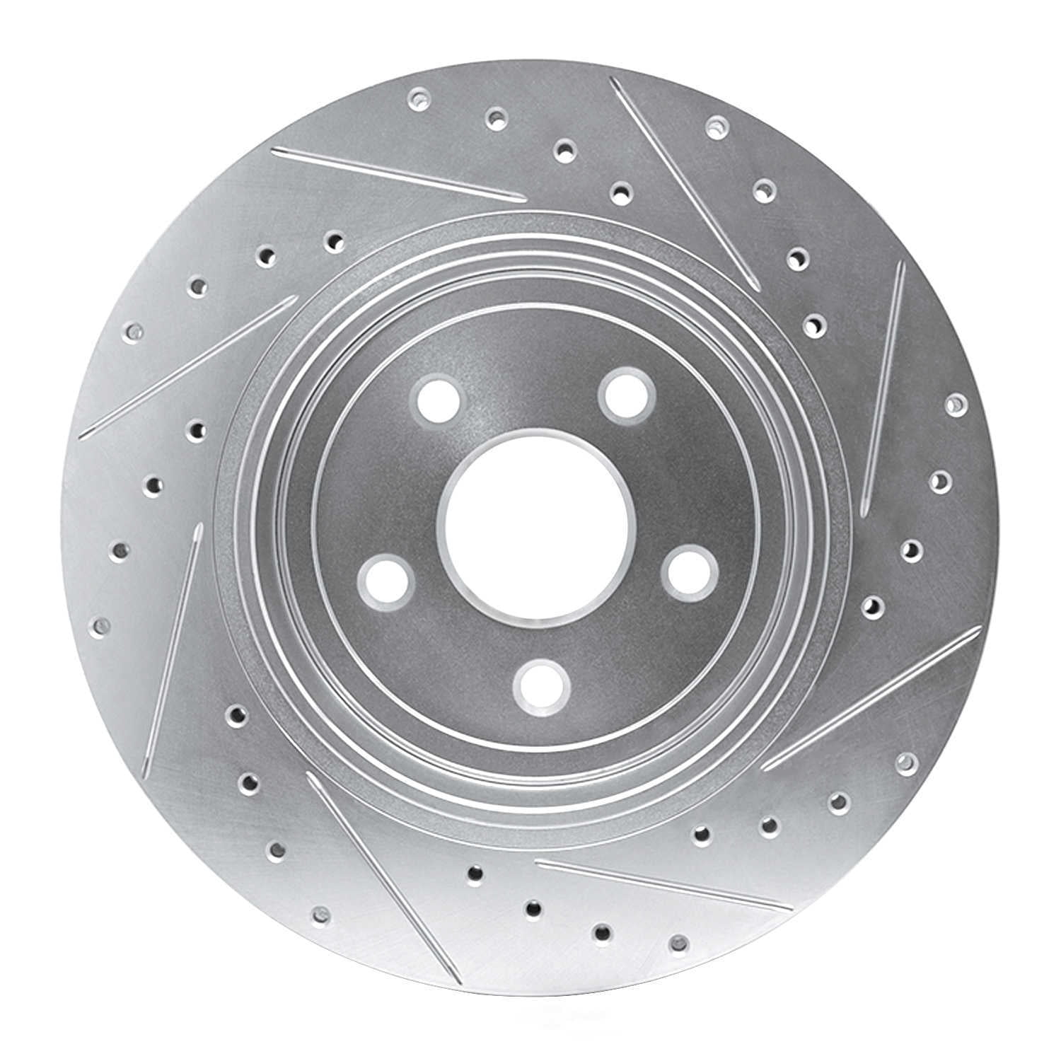 Dynamic Friction Company 631-42003L DFC Brake Rotor - Drilled And Slotted - Silver