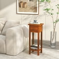 thumbnail image 4 of Gymax Solid Wood Side Table Home Rectangular Sofa Side Table w/ Acacia Wood Top Telephone Table, 4 of 10