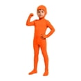 thumbnail image 2 of CAIVO Kids Full Body Zentai Bodysuit with Separate Hood, Long Sleeve Footed Polyester Suit, Solid Color Stretch Jumpsuit for Halloween Stage Performance, 2 of 5