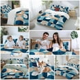 thumbnail image 5 of Blue Khaki Bedding Duvet Cover Set Queen Size 4 Pieces Nordic Retro Medieval Geometric Abstract Bedding Set with Zipper Closure, 1 Comforter Cover 90x92 Inches 1 Flat Sheet & 2 Pillow Cases, 5 of 7