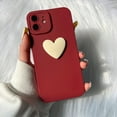 thumbnail image 4 of Cute 3D Love Heart Phone Case for iPhone 11 6.1 inch with Anti-Fall Lens Cameras Cover Protection Slim Dustproof Protective Cover Aesthetic Design for Women Girls, Red, 4 of 17