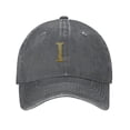 thumbnail image 1 of ZICANCN Adjustable Baseball Cap Women, Alphabet I Pattern Hats for Men Adult Washed Cotton Denim Baseball Caps Fashion, Deep Heather, 1 of 6