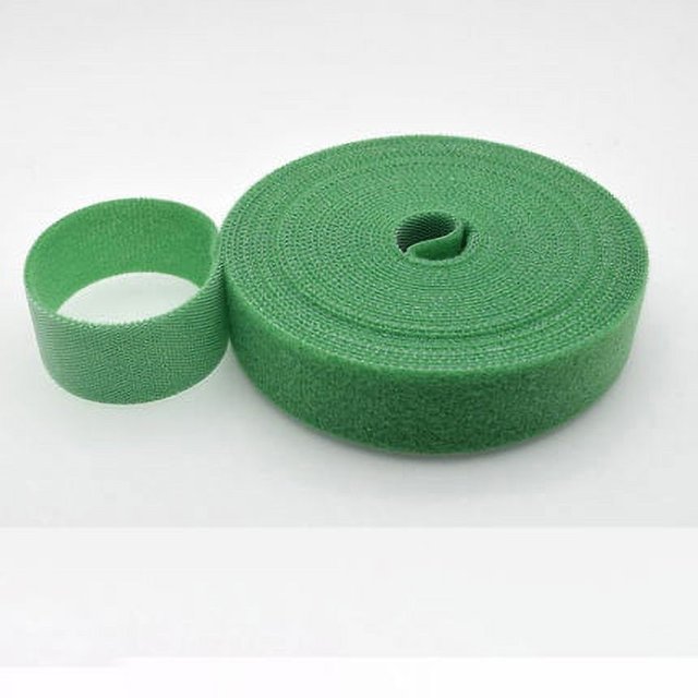 5M Hook Loop Cable Ties Reusable Fastening Tape Straps Cable Management Ties Cable Straps Adjustable Cord Ties Cord Organizer Green 5Meter-Length Width 15mm