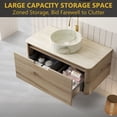 thumbnail image 6 of 36" Bathroom Vanity with Sinks, Floating Plywood Storage Cabinet with Drawer  Bathroom Vanity, Ceramic Vessel Basins  & Sintered Stone Top Bathroom Sink - White Oak  Vanity, 6 of 7