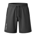 thumbnail image 4 of kosheko Mens Mid Rise Stretch Quick Dry Athletic Bottoms, Zipper Pockets Reflective Strip Breathable Workout Shorts Black L, 4 of 4