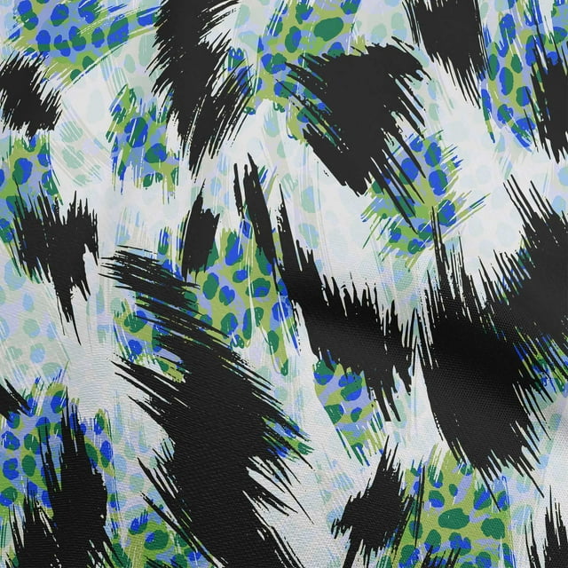 oneOone Tissu Georgette Viscose Vert Peau d'Animal Matériel de Robe Tissu Imprimé Tissu au Mètre 42 Pouces de Large