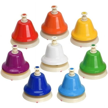 Desk Bells, 8 Notes Diatonic Metal Hand Rainbow Music Musical Learning Teaching Percussion Instrument