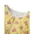 thumbnail image 4 of Womens Cropped Puffer Quilted Jacket Zip Up Floral/Striped Lightweight Quilted Jacket Long Sleeve Padded Coats, 4 of 8