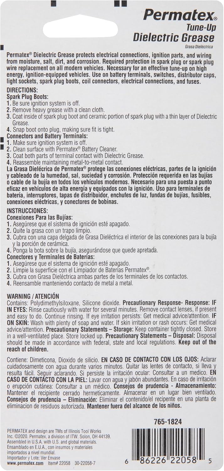 Permatex Power Dielectric Tune Up Grease for Electrical Connections and Spark Plugs