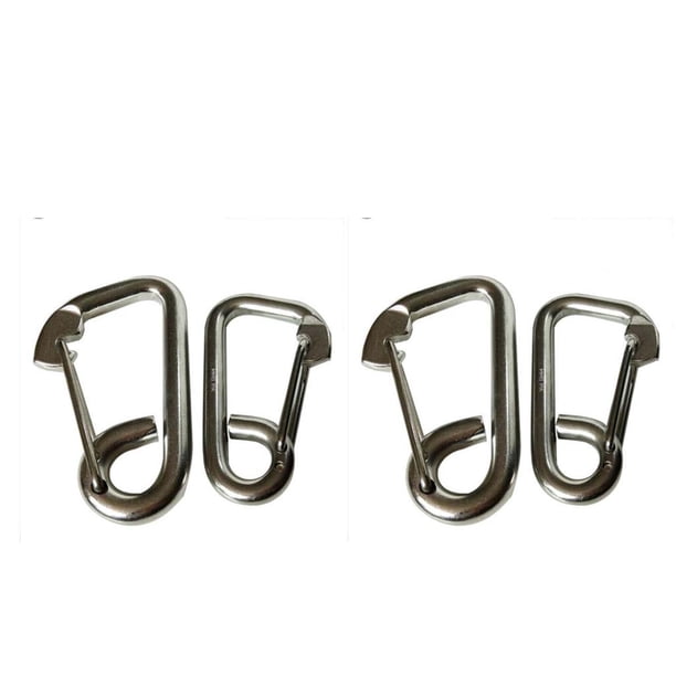 4x Clip de Gancho de de material acero Inoxidable Mosquetón-llavero Camping Pesca