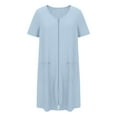 thumbnail image 6 of Taqqpue Zip Up Robes for Women Casual Solid Color Short Bathrobe Sleepshirts Lightweight Knee Length Housecoat with Pockets Nightgown S-XXL, 6 of 6