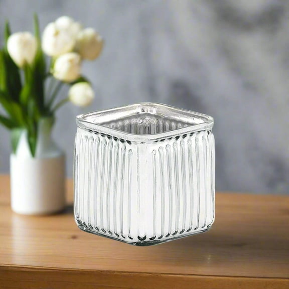 Maisie Fluted Glass Cube Vase