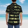 thumbnail image 4 of Balery American Flag Camo Camisas hawaianas de manga corta para hombre, camisas playeras de corte holgado, camisas de vacaciones con botones,XX-Large, 4 of 7