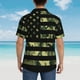 thumbnail image 4 of Balery American Flag Camo Camisas hawaianas de manga corta para hombre, camisas playeras de corte holgado, camisas de vacaciones con botones,Medium, 4 of 7
